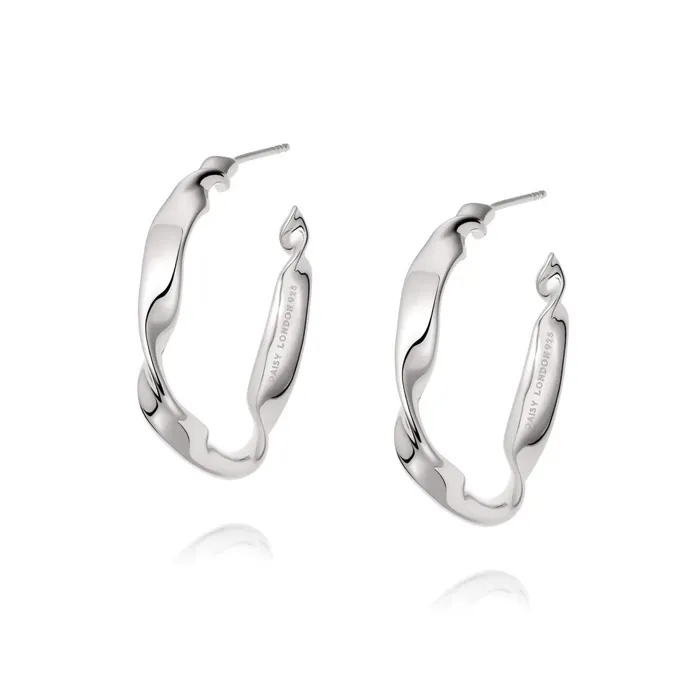 Women Este Lalonde Earrings Daisy London Jewellery Este Lalonde Flow Maxi Hoops Sterling Silver Women Este Lalonde Earrings Daisy London Jewellery Este Lalonde Flow Maxi Hoops Sterling Silver