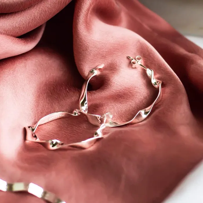 Women Este Lalonde Earrings Daisy London Jewellery Este Lalonde Flow Maxi Hoops Sterling Silver