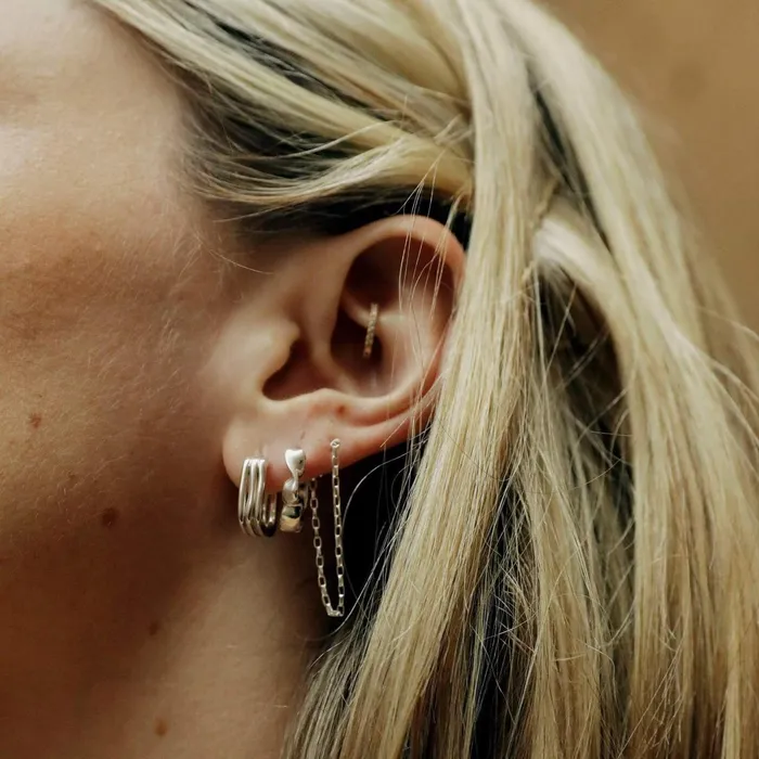 Women Este Lalonde Earrings Daisy London Jewellery Este Lalonde Flow Midi Hoops Sterling Silver