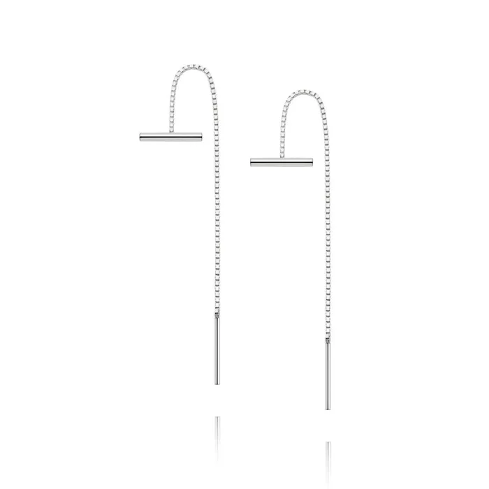 Women Este Lalonde Earrings Daisy London Jewellery Este Lalonde T Bar Box Chain Earrings Sterling Silver Women Este Lalonde Earrings Daisy London Jewellery Este Lalonde T Bar Box Chain Earrings Sterling Silver
