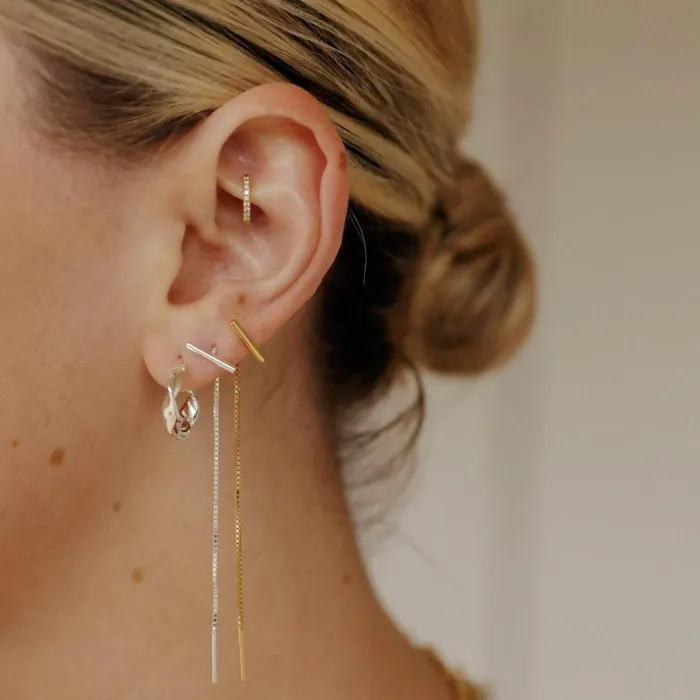 Women Este Lalonde Earrings Daisy London Jewellery Este Lalonde T Bar Box Chain Earrings Sterling Silver