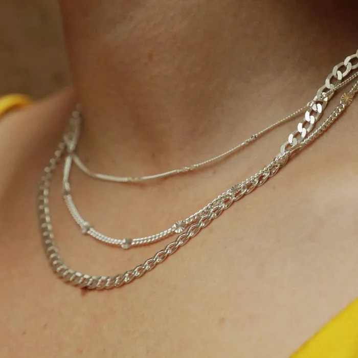 Women Este Lalonde Necklaces Daisy London Jewellery Este Lalonde Curb Chain Necklace Sterling Silver