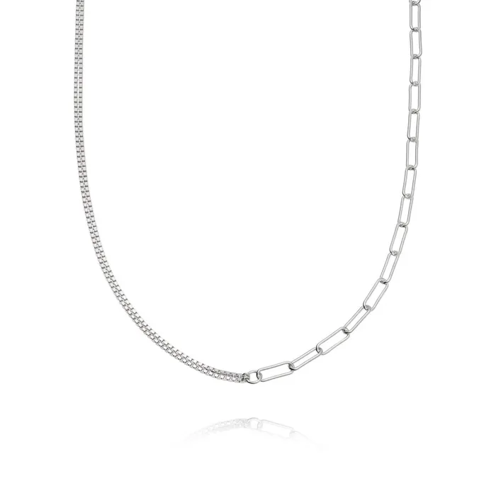 Women Este Lalonde Necklaces Daisy London Jewellery Este Lalonde Duality Chain Necklace Sterling Silver Women Este Lalonde Necklaces Daisy London Jewellery Este Lalonde Duality Chain Necklace Sterling Silver