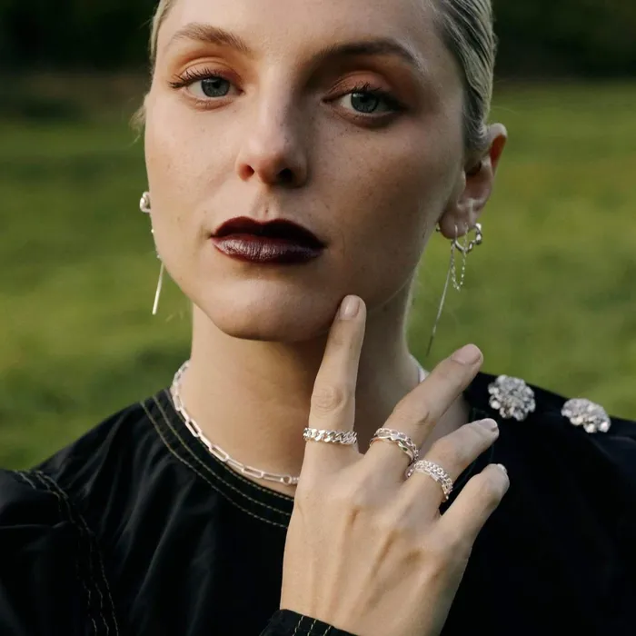 Women Este Lalonde Necklaces Daisy London Jewellery Este Lalonde Duality Chain Necklace Sterling Silver