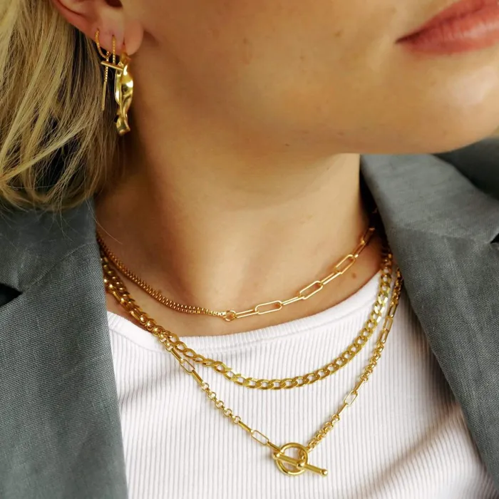 Women Este Lalonde Necklaces Daisy London Jewellery Este Lalonde Interlock Chain Necklace 18ct Gold Plate