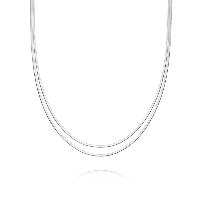 Women Este Lalonde Necklaces Daisy London Jewellery Este Lalonde Parallel Snake Chain Necklace Sterling Silver Women Este Lalonde Necklaces Daisy London Jewellery Este Lalonde Parallel Snake Chain Necklace Sterling Silver