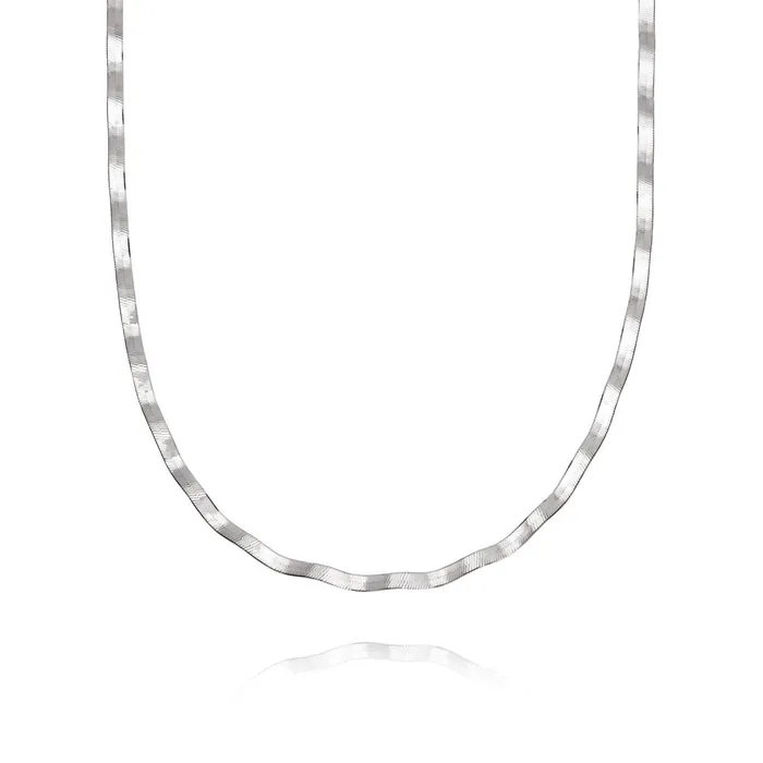 Women Este Lalonde Necklaces Daisy London Jewellery Este Lalonde Wavy Snake Chain Necklace Sterling Silver Women Este Lalonde Necklaces Daisy London Jewellery Este Lalonde Wavy Snake Chain Necklace Sterling Silver