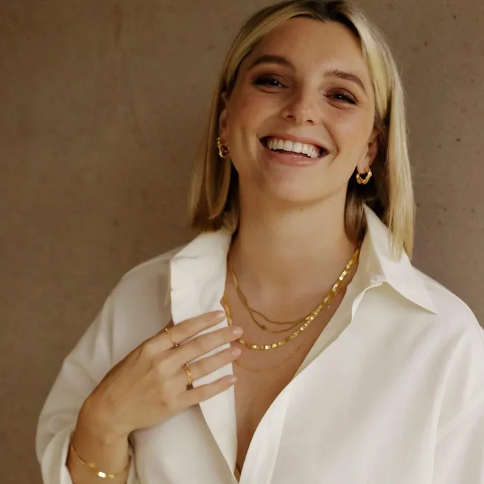 Women Este Lalonde Rings Daisy London Jewellery Este Lalonde Fine Box Chain Ring 18ct Gold Plate