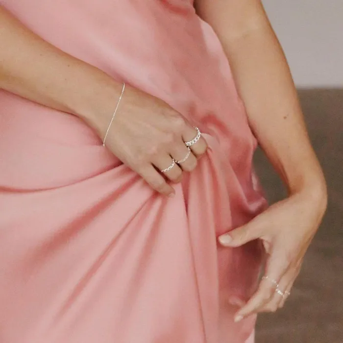 Women Este Lalonde Rings Daisy London Jewellery Este Lalonde Open Curb Chain Ring Sterling Silver