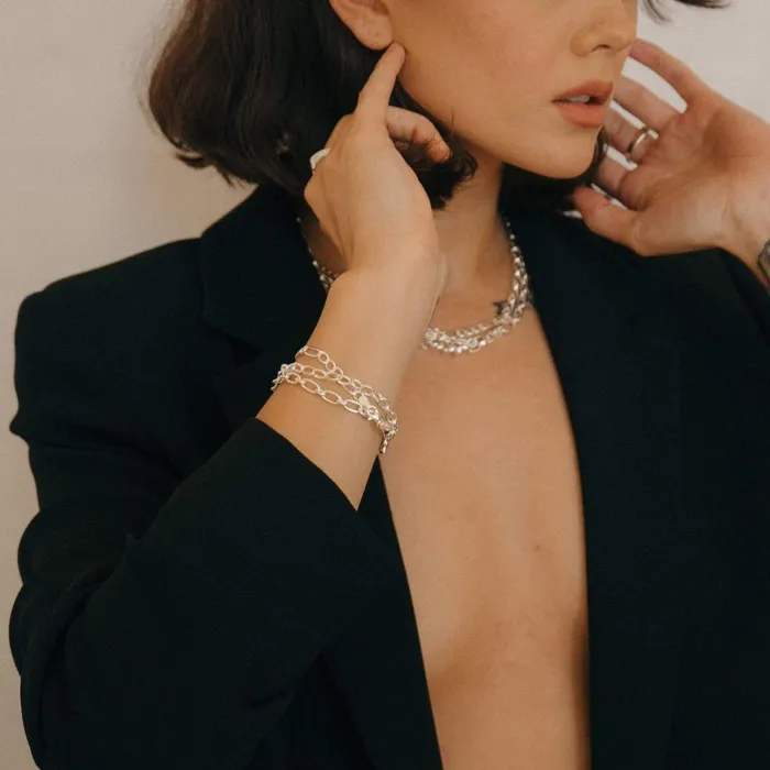 Women Este X Daisy Goddess Daisy London Jewellery Este Lalonde Figaro Chain Bracelet Sterling Silver