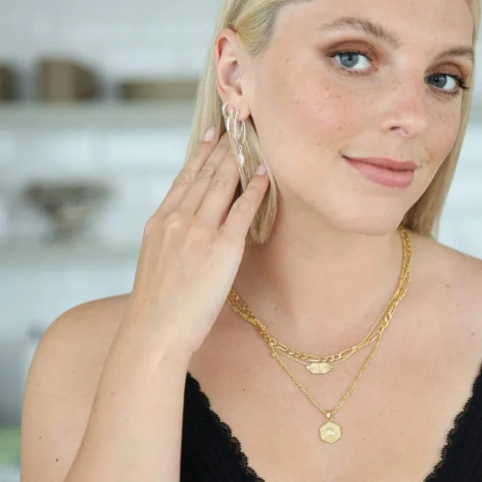 Women Este X Daisy Goddess Daisy London Jewellery Este Lalonde Figaro Chain Necklace 18Ct Gold Plate