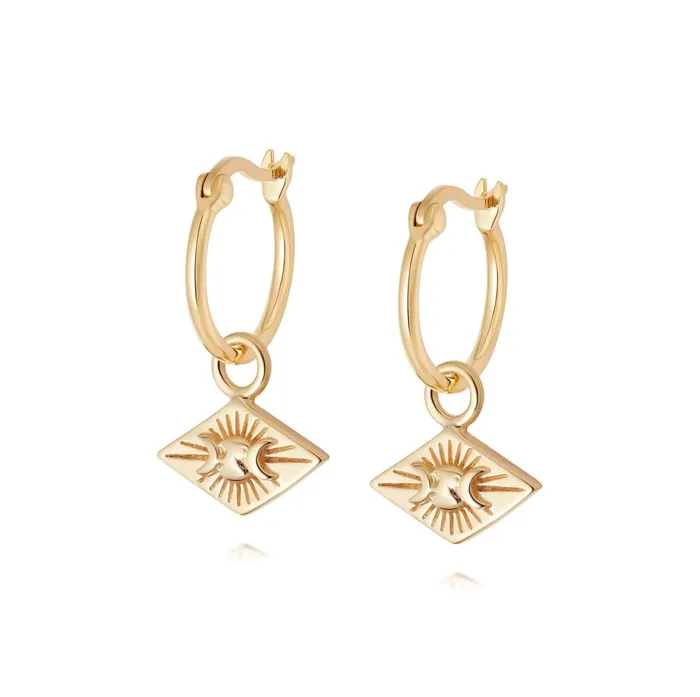 Women Este X Daisy Goddess Daisy London Jewellery Este Lalonde Goddess Charm Hoop Earrings 18Ct Gold Plate Women Este X Daisy Goddess Daisy London Jewellery Este Lalonde Goddess Charm Hoop Earrings 18Ct Gold Plate