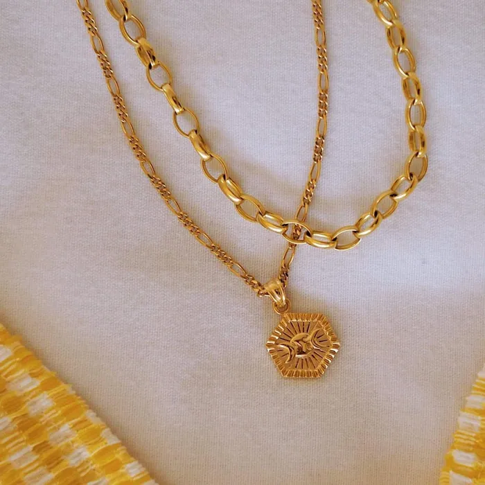 Women Este X Daisy Goddess Daisy London Jewellery Este Lalonde Goddess Hexagonal Necklace 18Ct Gold Plate