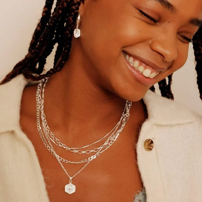 Women Este X Daisy Goddess Daisy London Jewellery Este Lalonde Goddess Hexagonal Necklace Sterling Silver