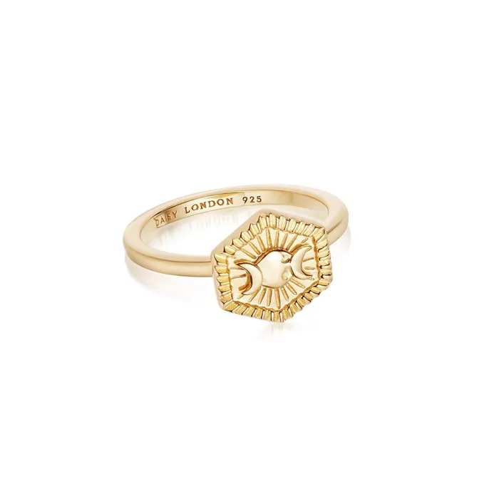 Women Este X Daisy Goddess Daisy London Jewellery Este Lalonde Goddess Hexagonal Ring 18Ct Gold Plate Women Este X Daisy Goddess Daisy London Jewellery Este Lalonde Goddess Hexagonal Ring 18Ct Gold Plate