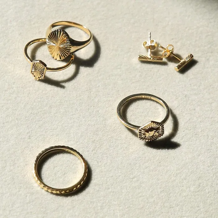 Women Este X Daisy Goddess Daisy London Jewellery Este Lalonde Goddess Hexagonal Ring 18Ct Gold Plate