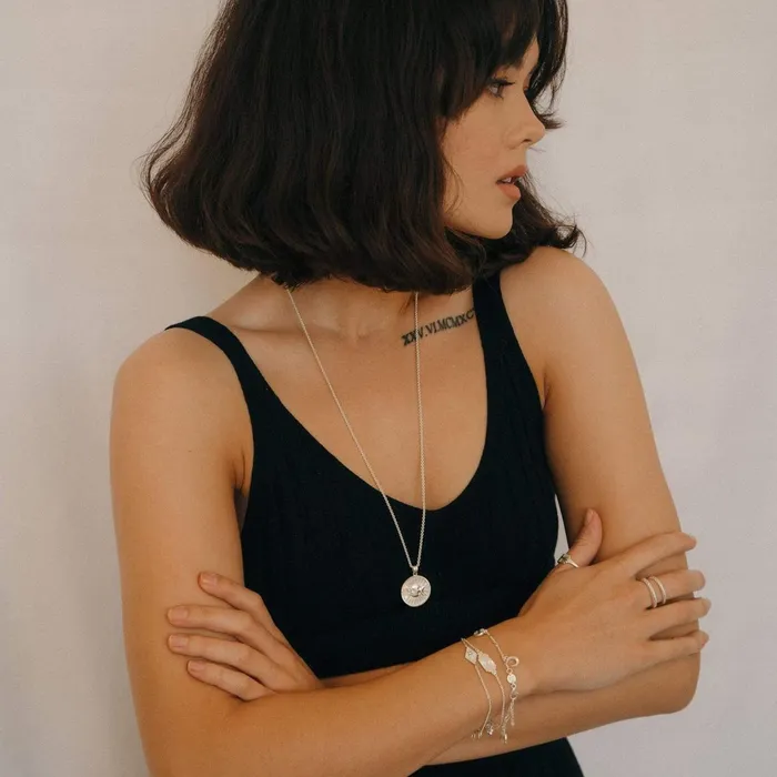 Women Este X Daisy Goddess Daisy London Jewellery Este Lalonde Goddess Medallion Pendant Necklace Sterling Silver