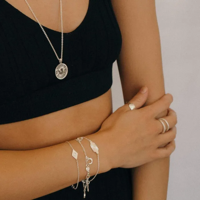 Women Este X Daisy Goddess Daisy London Jewellery Este Lalonde Goddess Medallion Pendant Necklace Sterling Silver