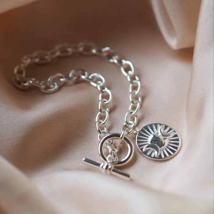 Women Este X Daisy Goddess Daisy London Jewellery Este Lalonde Goddess Medallion T Bar Bracelet Sterling Silver