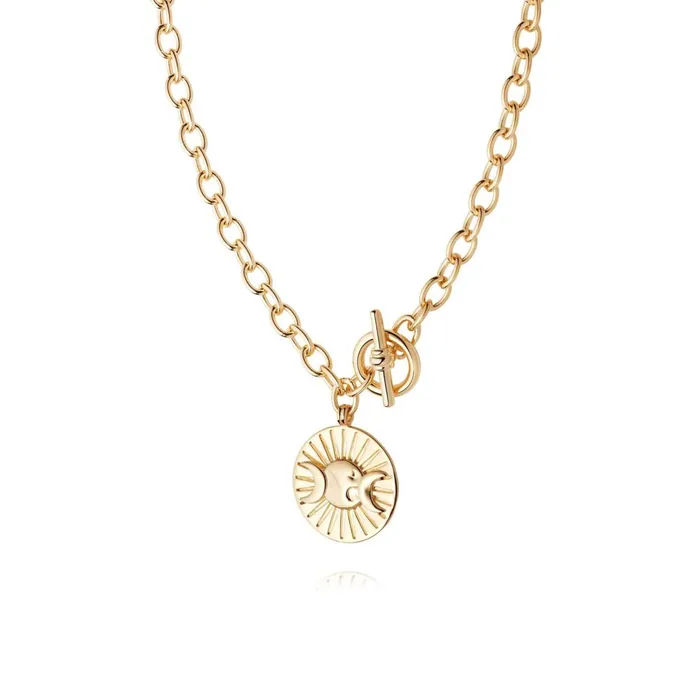 Women Este X Daisy Goddess Daisy London Jewellery Este Lalonde Goddess Medallion T Bar Necklace 18Ct Gold Plate Women Este X Daisy Goddess Daisy London Jewellery Este Lalonde Goddess Medallion T Bar Necklace 18Ct Gold Plate