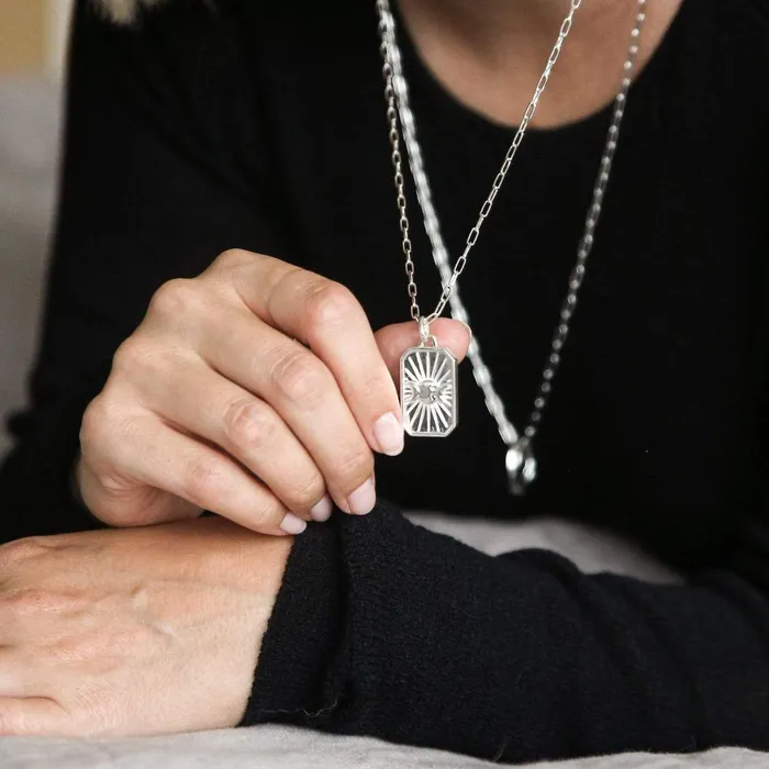 Women Este X Daisy Goddess Daisy London Jewellery Este Lalonde Goddess Shield Necklace Sterling Silver