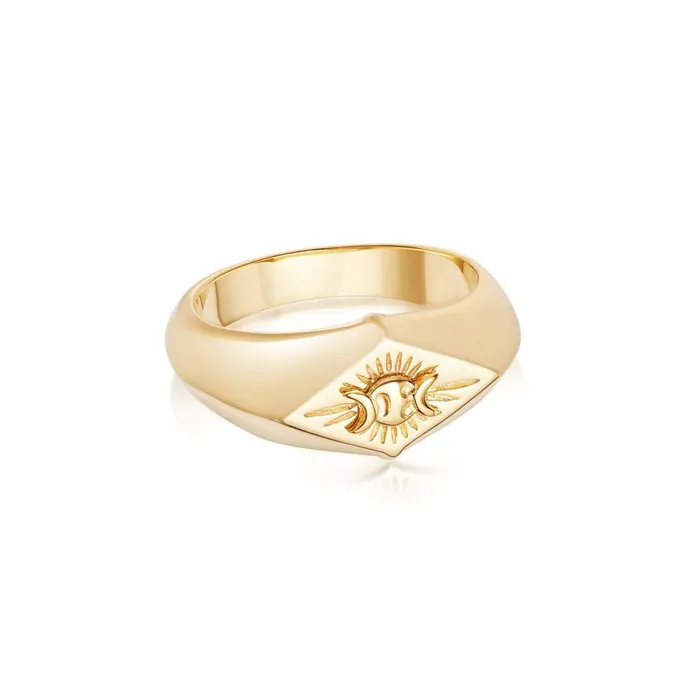 Women Este X Daisy Goddess Daisy London Jewellery Este Lalonde Goddess Signet Ring 18Ct Gold Plate Women Este X Daisy Goddess Daisy London Jewellery Este Lalonde Goddess Signet Ring 18Ct Gold Plate