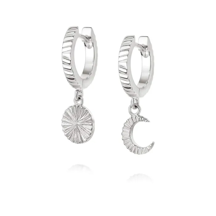 Women Este X Daisy Goddess Daisy London Jewellery Este Lalonde Luna Huggie Charm Earrings Sterling Silver Women Este X Daisy Goddess Daisy London Jewellery Este Lalonde Luna Huggie Charm Earrings Sterling Silver
