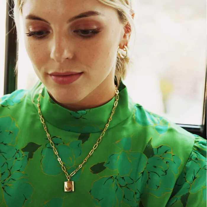 Women Este X Daisy Goddess Daisy London Jewellery Este Lalonde Luna Lock Necklace 18Ct Gold Plate