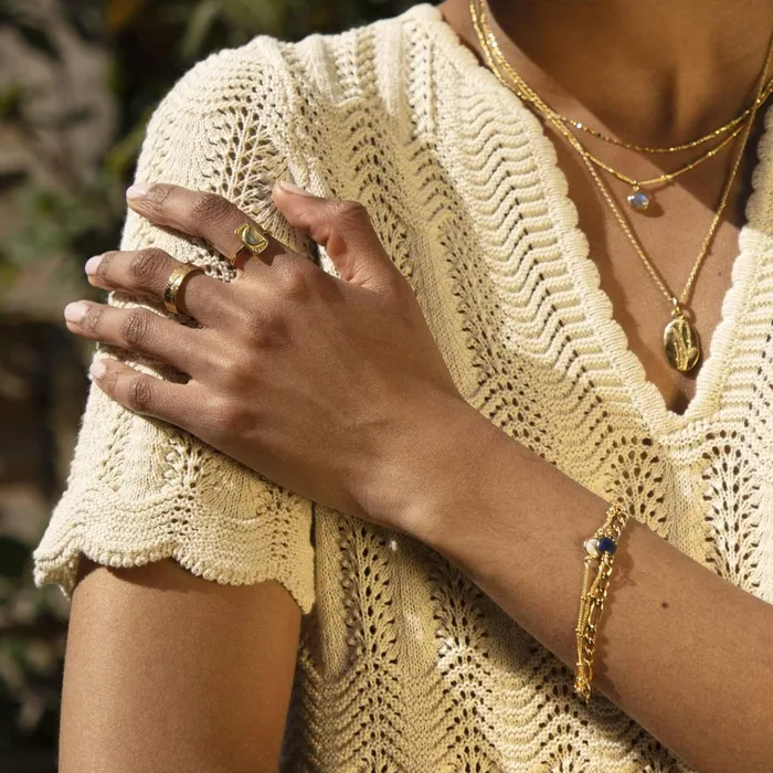 Women Este X Daisy Goddess Daisy London Jewellery Este Lalonde Luna Ring 18Ct Gold Plate
