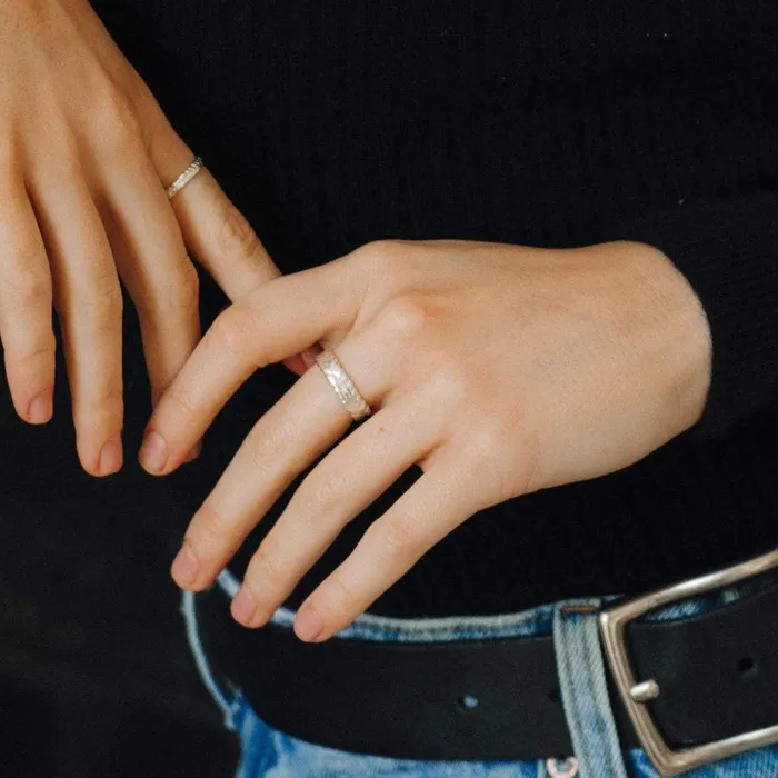 Women Este X Daisy Goddess Daisy London Jewellery Este Lalonde Thea Chunky Stacking Ring Sterling Silver