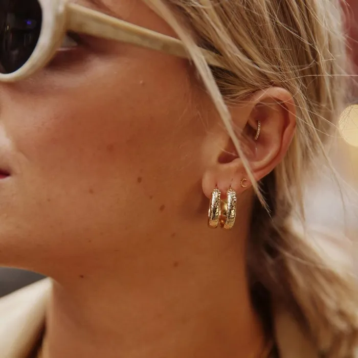 Women Este X Daisy Goddess Daisy London Jewellery Este Lalonde Thea Hoop Earrings 18Ct Gold Plate