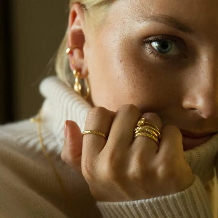 Women Este X Daisy Goddess Daisy London Jewellery Este Lalonde Thea Stacking Ring 18Ct Gold Plate