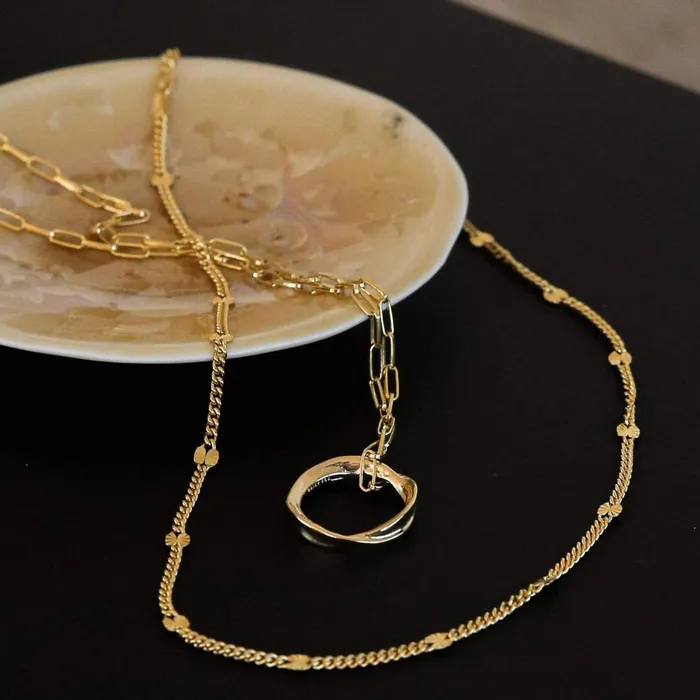 Women Este X Daisy Goddess Daisy London Jewellery Este Lalonde Unity Ring Necklace 18Ct Gold Plate
