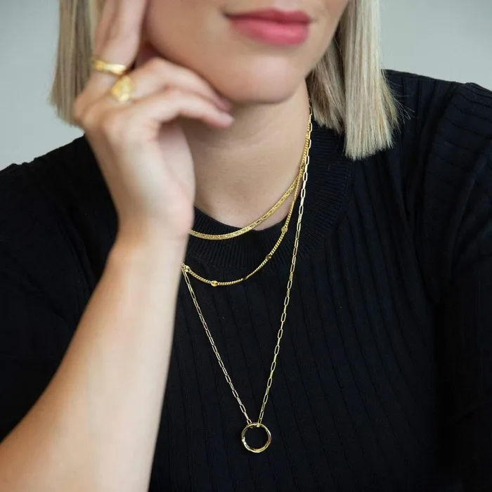 Women Este X Daisy Goddess Daisy London Jewellery Este Lalonde Unity Ring Necklace 18Ct Gold Plate