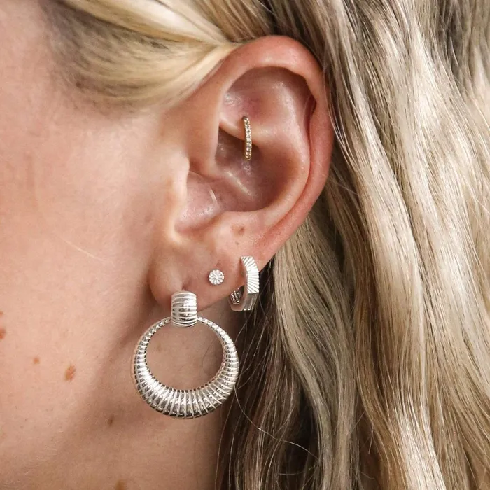 Women Este X Daisy Goddess Daisy London Jewellery Este Lalonde Venus Front Facing Hoop Earrings Sterling Silver