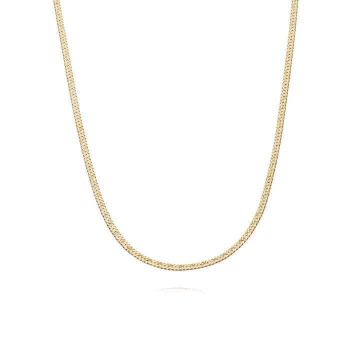 Women Este X Daisy Original Daisy London Jewellery Este Lalonde Long Flat Snake Chain Necklace 18Ct Gold Plate Women Este X Daisy Original Daisy London Jewellery Este Lalonde Long Flat Snake Chain Necklace 18Ct Gold Plate
