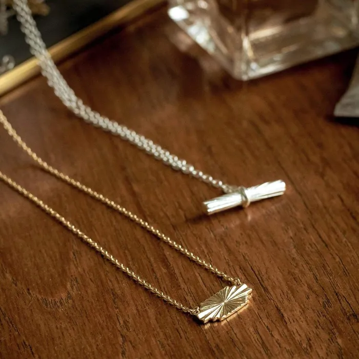 Women Este X Daisy Original Daisy London Jewellery Este Lalonde Mini Sunburst Shield Necklace 18Ct Gold Plate