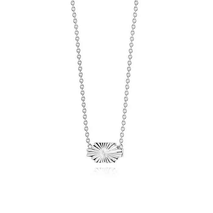 Women Este X Daisy Original Daisy London Jewellery Este Lalonde Mini Sunburst Shield Necklace Sterling Silver Women Este X Daisy Original Daisy London Jewellery Este Lalonde Mini Sunburst Shield Necklace Sterling Silver