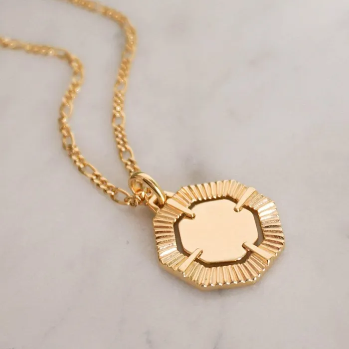 Women Este X Daisy Original Daisy London Jewellery Este Lalonde Octagonal Necklace 18Ct Gold Plate