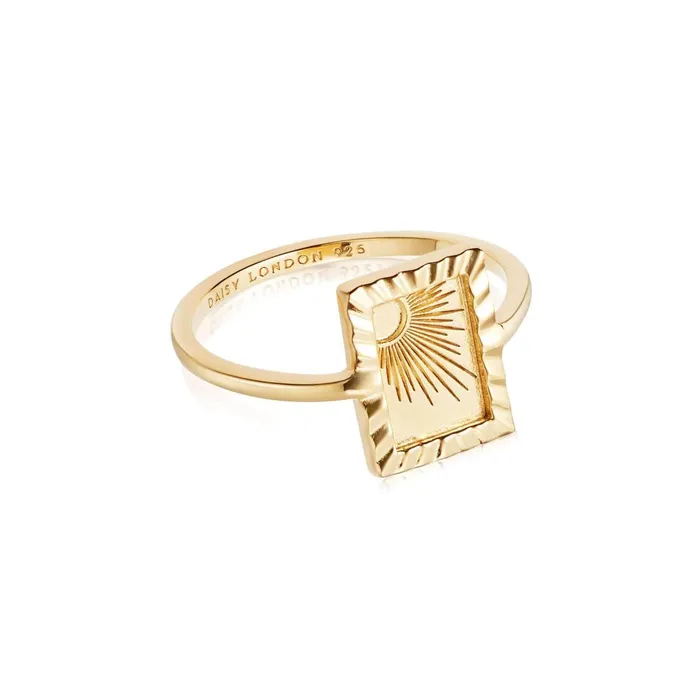 Women Este X Daisy Original Daisy London Jewellery Este Lalonde Rising Sun Frame Ring 18Ct Gold Plate Women Este X Daisy Original Daisy London Jewellery Este Lalonde Rising Sun Frame Ring 18Ct Gold Plate