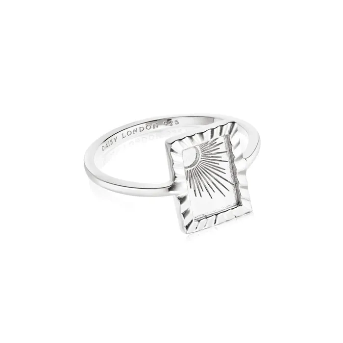Women Este X Daisy Original Daisy London Jewellery Este Lalonde Rising Sun Frame Ring Sterling Silver Women Este X Daisy Original Daisy London Jewellery Este Lalonde Rising Sun Frame Ring Sterling Silver