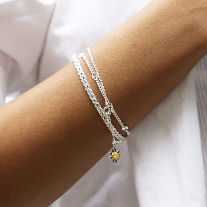 Women Este X Daisy Original Daisy London Jewellery Este Lalonde Sunburst Chain Bracelet Sterling Silver