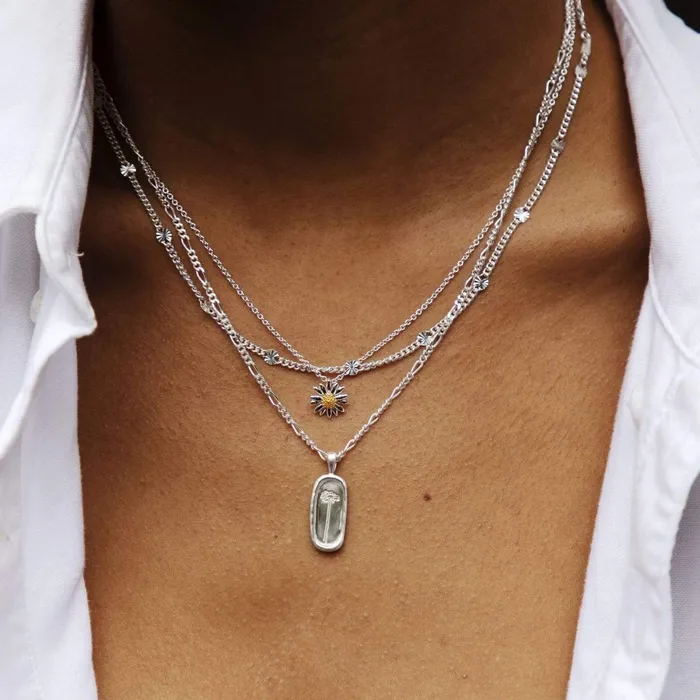 Women Este X Daisy Original Daisy London Jewellery Este Lalonde Sunburst Chain Necklace Sterling Silver