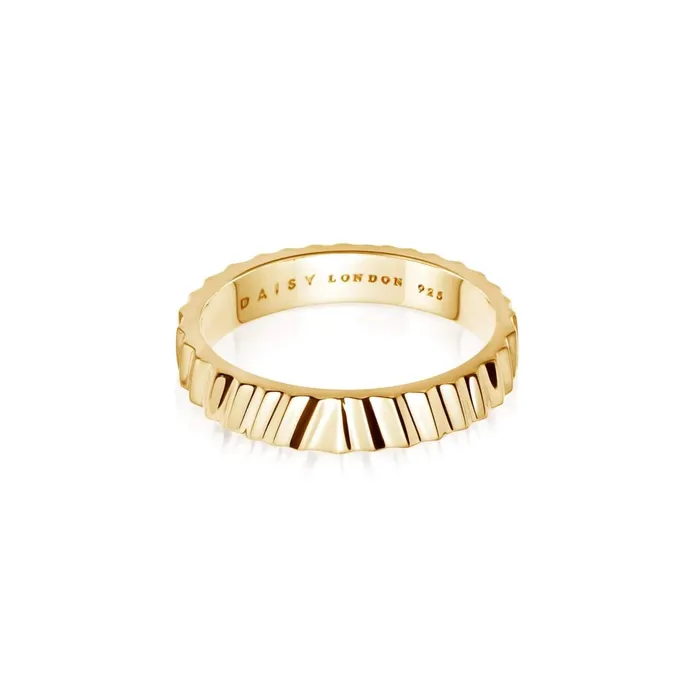 Women Este X Daisy Original Daisy London Jewellery Este Lalonde Sunburst Chunky Stacking Ring 18Ct Gold Plate Women Este X Daisy Original Daisy London Jewellery Este Lalonde Sunburst Chunky Stacking Ring 18Ct Gold Plate