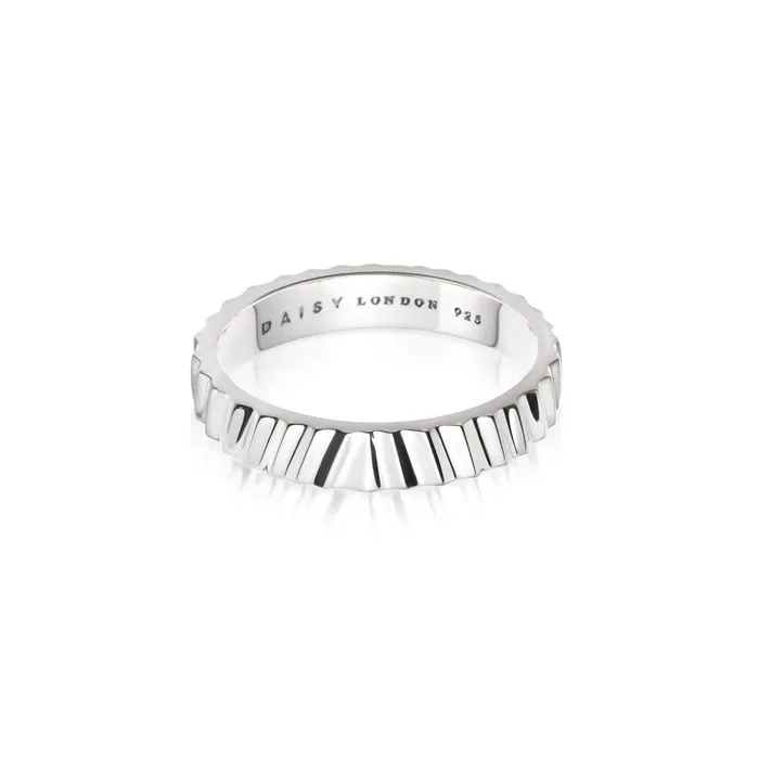 Women Este X Daisy Original Daisy London Jewellery Este Lalonde Sunburst Chunky Stacking Ring Sterling Silver Women Este X Daisy Original Daisy London Jewellery Este Lalonde Sunburst Chunky Stacking Ring Sterling Silver