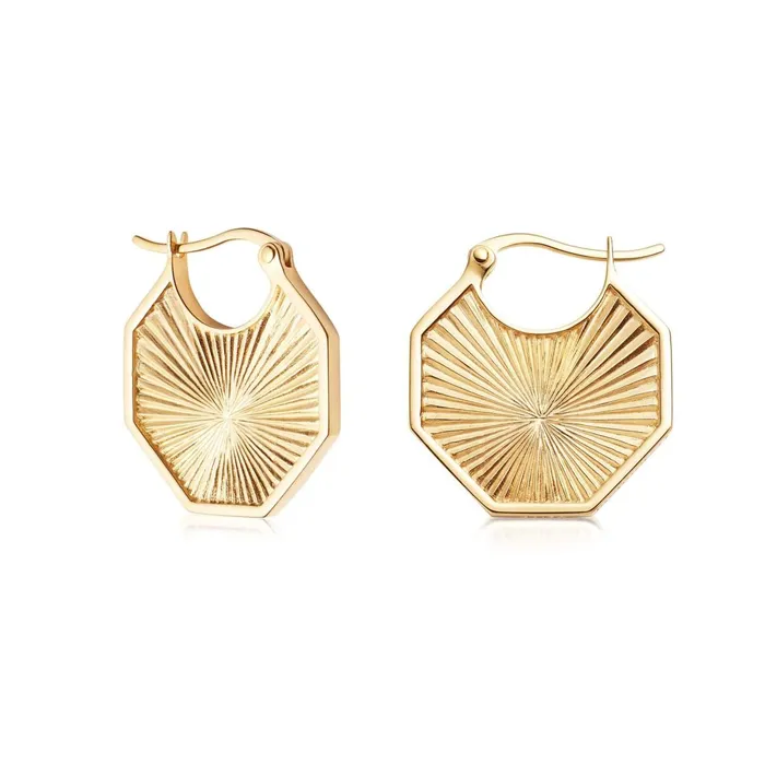 Women Este X Daisy Original Daisy London Jewellery Este Lalonde Sunburst Creole Earrings 18Ct Gold Plate Women Este X Daisy Original Daisy London Jewellery Este Lalonde Sunburst Creole Earrings 18Ct Gold Plate