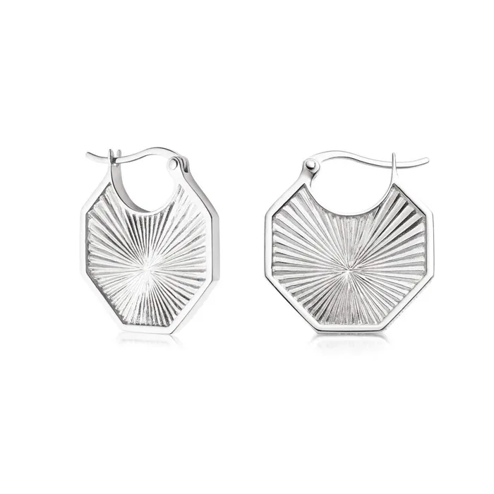 Women Este X Daisy Original Daisy London Jewellery Este Lalonde Sunburst Creole Earrings Sterling Silver Women Este X Daisy Original Daisy London Jewellery Este Lalonde Sunburst Creole Earrings Sterling Silver