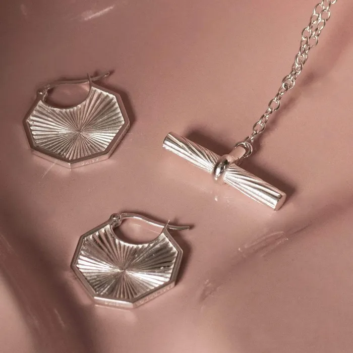 Women Este X Daisy Original Daisy London Jewellery Este Lalonde Sunburst Creole Earrings Sterling Silver
