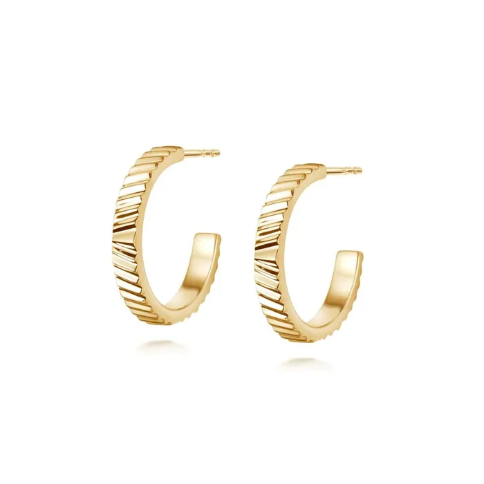 Women Este X Daisy Original Daisy London Jewellery Este Lalonde Sunburst Midi Hoop Earrings 18Ct Gold Plate Women Este X Daisy Original Daisy London Jewellery Este Lalonde Sunburst Midi Hoop Earrings 18Ct Gold Plate