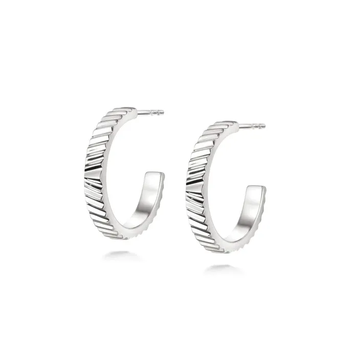 Women Este X Daisy Original Daisy London Jewellery Este Lalonde Sunburst Midi Hoop Earrings Sterling Silver Women Este X Daisy Original Daisy London Jewellery Este Lalonde Sunburst Midi Hoop Earrings Sterling Silver
